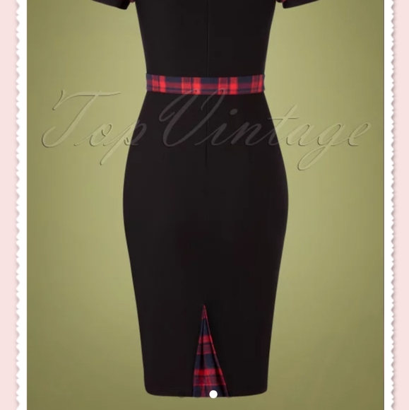 Unique Vintage's Rebel Love Clothing 50s Kick It Plaid Dress in Black, 2XL - Picture 5 of 9